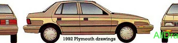 Plymouth Sundance (1992) (Plymouth Sandens (1992)) - drawings of the car